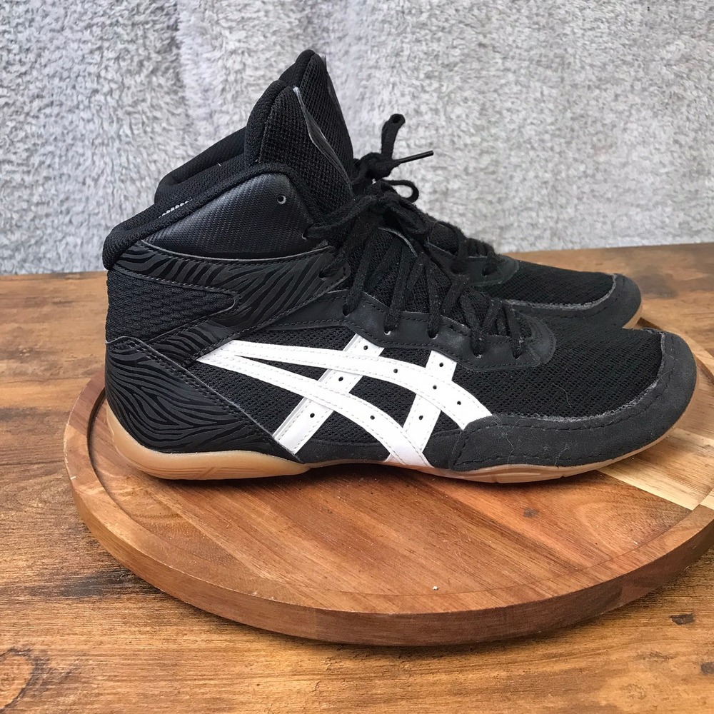 ASICS Matflex 7 Wrestling Shoes Mens 9 Black White Suede High Top Gum Sole